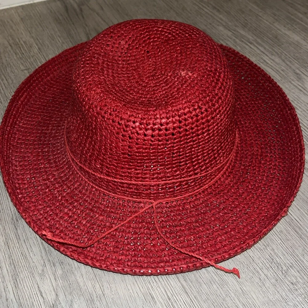Vintage Red straw hat.